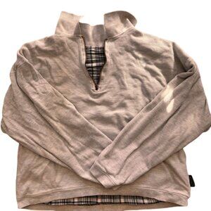 Men's Generra Reverse-able Plaid/Beige Zip-Up Sweater with Plaid Accent